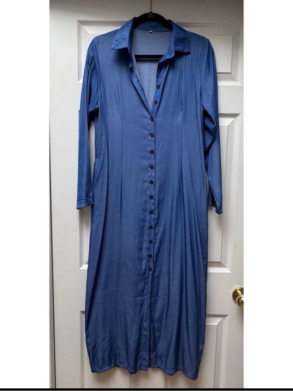 Royal Blue Button-Down Maxi Dress, size Medium